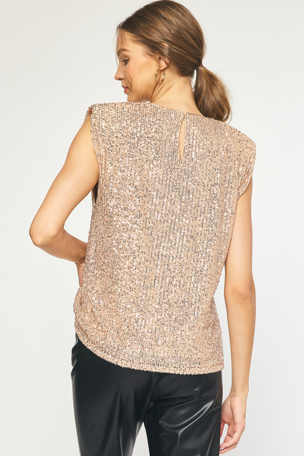 Sparkly Champagne Top