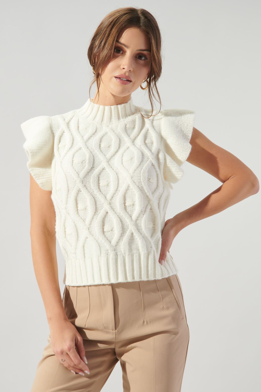 Tatum Cable Knit Sweater Top